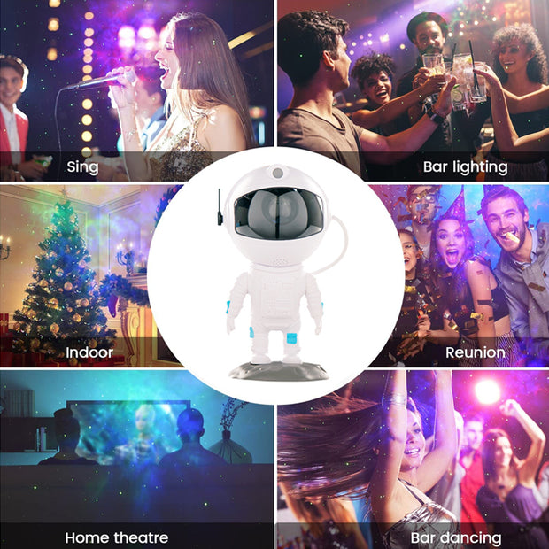 Astronaut Starry Sky Projector Remote Control Music Laser