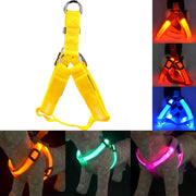 Rechargeable LED Pet Dog or Cat Harness - LED Flashing Light Collar