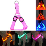 Rechargeable LED Pet Dog or Cat Harness - LED Flashing Light Collar