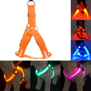 Rechargeable LED Pet Dog or Cat Harness - LED Flashing Light Collar